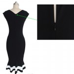 Women's Sexy Plus Size XXXL Midi Dress 2018 Summer Ladies Sleeveless Bodycon Vestidos Wear To Work Black Mermaid Dresses Dr176