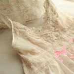 Women's Sweet Embroidery Lace Floral Fairy Summer Princess Solid Color Vestidos Cute Lolita Kawaii Female Dress Mori Girl Y003