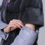 Women's winter fur coats genuine mink fur down coat 38-48 plus size thick warm mink coats removed sleeve mink fur vest hot sale