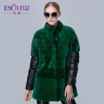 Women's winter fur coats genuine mink fur down coat 38-48 plus size thick warm mink coats removed sleeve mink fur vest hot sale