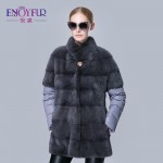 Women's winter fur coats genuine mink fur down coat 38-48 plus size thick warm mink coats removed sleeve mink fur vest hot sale