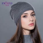 Women's winter hat knitted wool beanies female fashion skullies casual outdoor ski caps thick warm hats for women