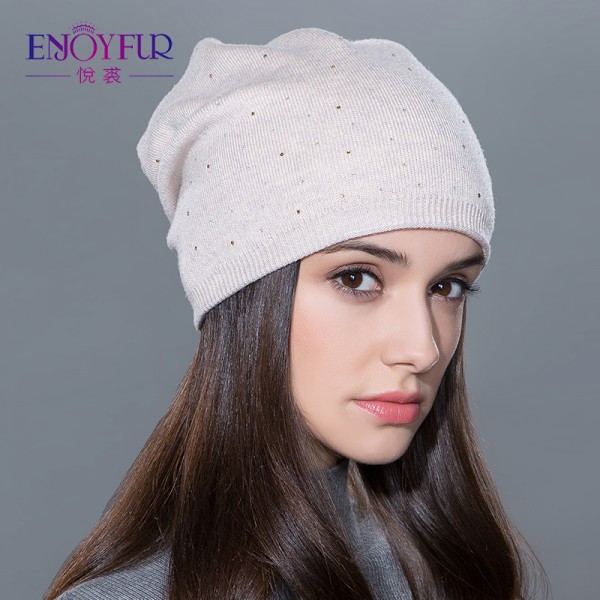 Women's winter hat knitted wool beanies female fashion skullies casual outdoor ski caps thick warm hats for women