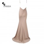 Womens 2016 Sexy V-neck Sleeveless Halter Sequin Maxi Party Dress FT3561 Free Shipping