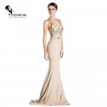 Womens 2016 Sexy V-neck Sleeveless Halter Sequin Maxi Party Dress FT3561 Free Shipping