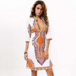 Womens Dress Sexy V Neck Summer Vintage Floral Print Office Mini Dresses Bodycon Sheath Work Slim Pencil Dress Women Clothing