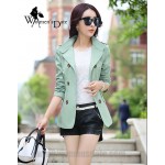 WomensDate 2016 New Fashion Autumn Women Slim Short Paragraph Long-sleeved Double-Breasted Women's Trench Coat 7 Colour