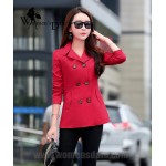 WomensDate 2016 New Fashion Autumn Women Slim Short Paragraph Long-sleeved Double-Breasted Women's Trench Coat 7 Colour