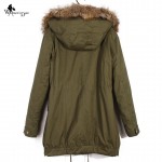 WomensDate 2016 Winter Women Parka Casual Outwear Military Hooded Coat Winter Jacket Women Fur Coats Woman Clothes Manteau Femme