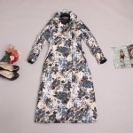 X-Long Down 2016 New Fashion Autumn and Winter New Wide-Waisted Long Sleeve Covered Button Floral Print Warm Luxury Thick Down