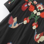 X805 breetrendy summer fashion women vintage floral embroidery dress ladies elegant match all short sleeve dresses vestidos