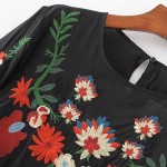 X805 breetrendy summer fashion women vintage floral embroidery dress ladies elegant match all short sleeve dresses vestidos