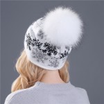 XTHREE real mink pom poms wool rabbit fur knitted hat Skullies winter hat for women girls hat feminino beanies hat