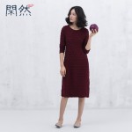 XianRan  Women Knit Dress Wave Long Bottoming Dress Casual Plus Size Long Sleeve Knit Dresses High Quality Free Shipping