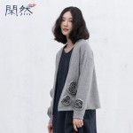 XianRan Women Coat Wool Jacket Loose Applique Floral Long Sleeve Plus Size Overcoat High Quality Free Shipping