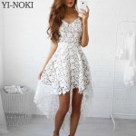 YI-NOKI Summer Fashion Women Sexy Dress Boho Casual Mini Bodycon Dresses Women Plus Size White Sexy Lace Beach Maxi Dress