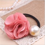 YWHUANSEN 2pcs/lot Rose Flower Big Pearl Hair Bands Popular Hair Bow Women Hair Accessories Good Headdress Hair Gum 