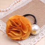 YWHUANSEN 2pcs/lot Rose Flower Big Pearl Hair Bands Popular Hair Bow Women Hair Accessories Good Headdress Hair Gum 