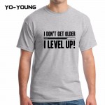 Yo-Young Men Summer T Shirts Funny Letters Design Golden PU Printed 100% 180g Combed Cotton Customized