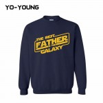 Yo-Young Mens Casual Cotton Sweatshirt The Best Father Godlen PU Printed chandal hombre moleton masculino Quality Customized