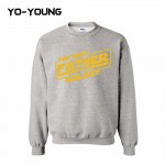 Yo-Young Mens Casual Cotton Sweatshirt The Best Father Godlen PU Printed chandal hombre moleton masculino Quality Customized