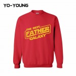 Yo-Young Mens Casual Cotton Sweatshirt The Best Father Godlen PU Printed chandal hombre moleton masculino Quality Customized