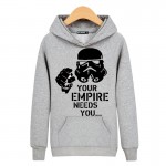 Your Empire Needs you in Star Wars Mens Long Sleeve Hoodies Mens Hip Hop Hoodies and Sweatshirts Gray/Black XXXL