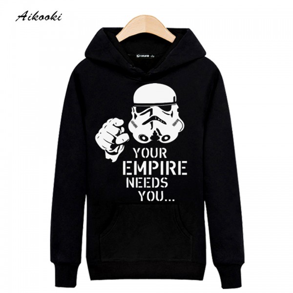 Your Empire Needs you in Star Wars Mens Long Sleeve Hoodies Mens Hip Hop Hoodies and Sweatshirts Gray/Black XXXL