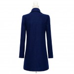 YuooMuoo 2016 Autumn Winter Coat Women Wool Coat Female Overcoat High Quality Brand Medium Long Blue Woolen Jacket Women Coat