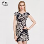 YuooMuoo 2016 Summer Dress Vintage Print Floral Women Dress Female Novelty Casual Mini Flower Dress Cute Women Clothing XXXXL