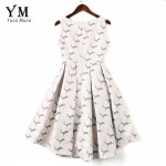 YuooMuoo 2018 New Arrival Party Dress Women European Fashion Sleeveless Trumpet Cute Lace Patchwork Dress  Cute Women Clothing