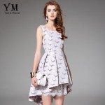 YuooMuoo 2018 New Arrival Party Dress Women European Fashion Sleeveless Trumpet Cute Lace Patchwork Dress  Cute Women Clothing