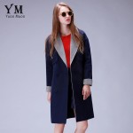 YuooMuoo Brand Design Wool Coat Women British Style Long Winter Coat 2 Piece Set Women Jacket European Fashion Cashmere Coat