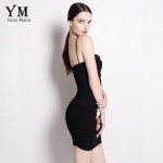 YuooMuoo New Sexy Bodycon Dress Women Little Black Dress Spaghetti Strap Club Mini Dress Sundress Hot Sale Women Clothing