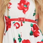 ZAFUL Floral Sleeveless Belts Vintage Dress O Neck A-Line 60s Retro Swing Party Feminino Vestidos Cotton Summer Casual Sundress