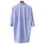 ZAFUL New Striped Floral Embroidered Shirt Dress Women turn-down collar Long Sleeve Button Shirt Dress feminino vestidos