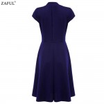 ZAFUL New Women Retro Dress Audery Hepbum Vintage Elegant 1950S 60S Short Sleeve Sexy V Neck Party Dresses Feminino Vestidos