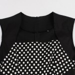 ZAFUL Plus Size S~4XL Sleeveless Black Dot Polka High Waist Button Vintage Dress Big Swing Rockabilly Retro Feminino Vestidos 