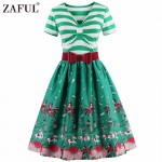 ZAFUL S - 4XL Women Dress Retro Vintage 1950s 60s Rockabilly Floral Swing Summer Dressesn with Belt Work Dress Female Vestidos