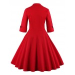 ZAFUL UK Women plus size clothing Audrey hepburn 50s Vintage elegant V neck robe feminino Ball Gown Party Retro Dress Vestidos