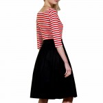 ZAFUL Women Cotton Plus Size S~4XL Vintage Rockabilly Dress 60s Stripe Ball Gown Swing Party Prom Cocktail Tea feminine vestidos