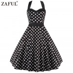 ZAFUL Women Dress Retro Sleeveless Dot Ball Gown Summer Vintage Dresses Pin up Vintage 50s 60s robe Rockabilly Feminino Vestidos