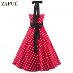 ZAFUL Women Dress Retro Sleeveless Dot Ball Gown Summer Vintage Dresses Pin up Vintage 50s 60s robe Rockabilly Feminino Vestidos