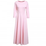 ZAFUL Women Pink Party Dress A-line Vintage Dress High Waist 3/4 Sleeves Big Swing Elegant Feminino Vestidos Formal Club Dresses