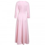 ZAFUL Women Pink Party Dress A-line Vintage Dress High Waist 3/4 Sleeves Big Swing Elegant Feminino Vestidos Formal Club Dresses