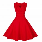 ZAFUL Women Plus Size S~4XL Cotton Stretchy Vintage Dress Sleeveless Retro Rockabilly Audrey Hepburn Big Hem Feminino Vestidos 