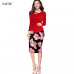 ZAFUL Womens 2018 New Print Floral Solid Patchwork Button Casual Work Sleeveless Bodycon Summer office Dress Vestidos