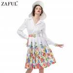 ZAFUL vintage dress white floral print party dresses style 1950s retro dresses vestido de festa luxury rockabilly dress 2018