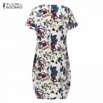 ZANZEA Print Floral Party Dress 2018 Summr Boho Style Womens Short Sleeve Baggy Dresses Casual Vintage Vestidos Plus Large Size