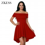 ZKESS Elegant Women 2017 for Party Dresses Sexy Off Shoulder Burgundy All The Rage Skater Dress Vestidos de Festa LC61346